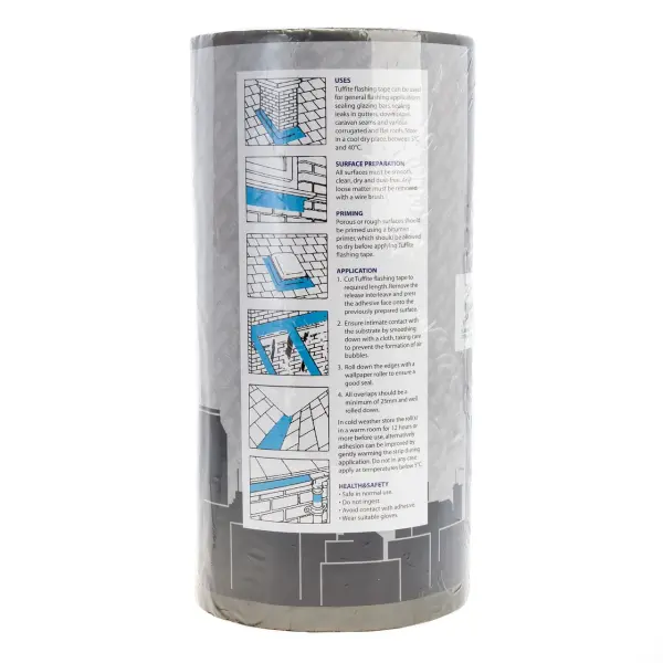 Tuffite Αυτοκόλλητη Ταινία Επιχρισμού, 10μ x 450mm, Μολύβδινη Γκρι