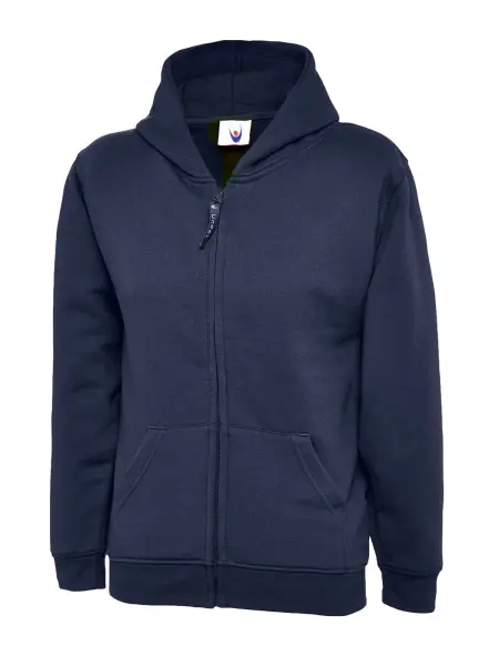 Uneek Kids Classic Full Zip Hoodie - Navy - Size 7/8 Years
