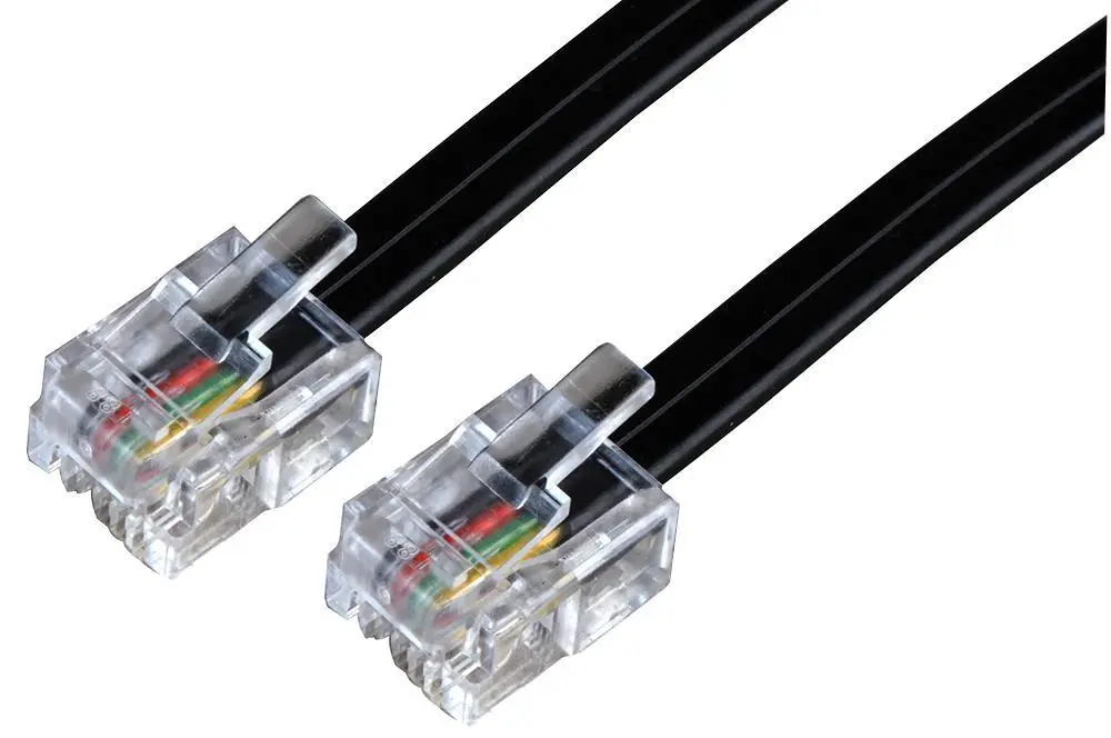 PRO SIGNAL RJ11 to RJ11 Telephone Lead, 5m Black