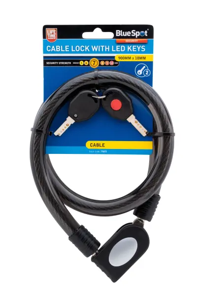 Blue Spot Tools - Câble de sécurité 900 mm avec clés LED