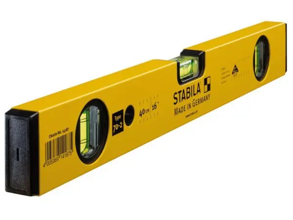 Stabila 70-2-40 Double Plumb Spirit Level, 40cm with 3 Vials