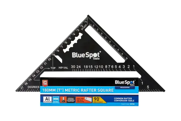 Blue Spot Tools 180mm（7英寸）公制斜屋面方尺