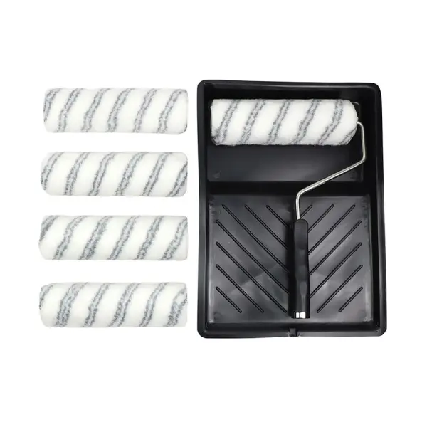Timco Professional Rollen-Set, Rahmen & Farbwanne, 9 Zoll Mittelborste, 7‑Teigl