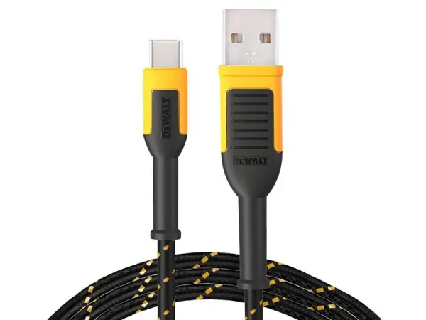 DEWALT Reinforced Charging Cable - USB A to USB C, 1.8m (6ft)