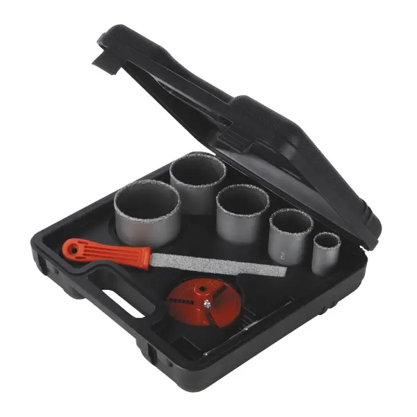 Silverline Tungsten Carbide Holesaw Kit, 8-Piece, 33-83mm