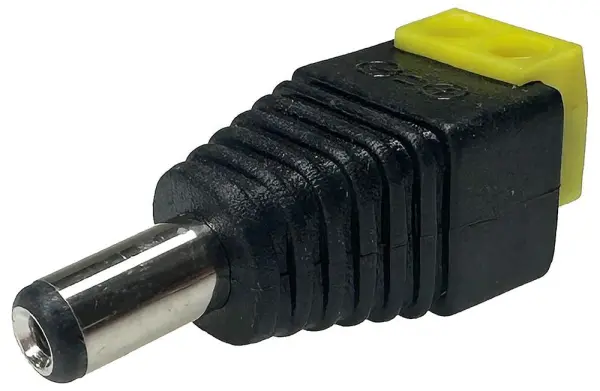 Tiger Power DC Plug to Screw Terminal Block Adaptor 2.1 x 5.5mm - Yellow