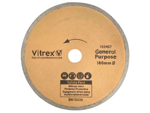 Vitrex Standard Diamond Blade 180mm for Ceramics & Stone