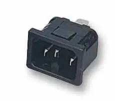 Bulgin Enchufe de Panel IEC, Snap Fit, Negro, Entrada C16, 15A, 250VCA