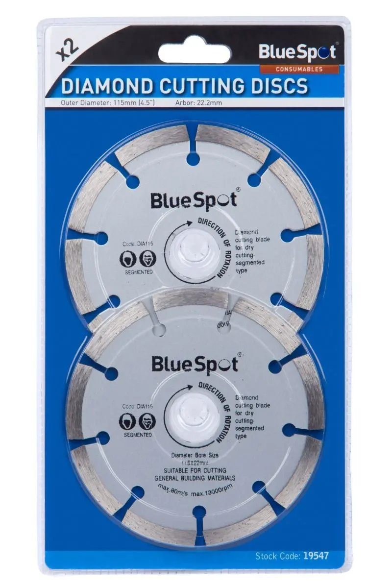 Blue Spot Tools 2 kusy 115mm segmentových diamantových kotoučů na řezání
