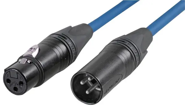 NEUTRIK Câble XLR Prise/Récepteur Black Chrome, 5m Bleu