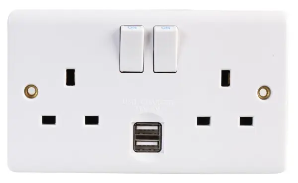 VOLEX ACCESSORIES - 2-fach Steckdose mit 2x USB-Ladeanschlüssen