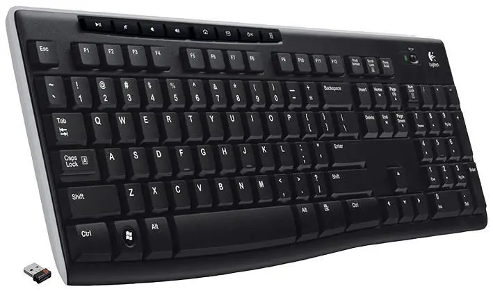 Logitech K270 Wireless USB Keyboard, Black, Full Size