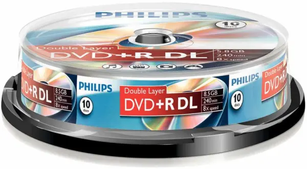 Philips DVD+R DL 8x Prázdné disky, 10ks balení