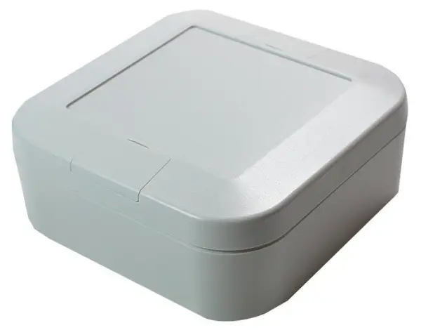 CamdenBoss Low Profile ABS Enclosure IP67 White Grey 100x100x40mm