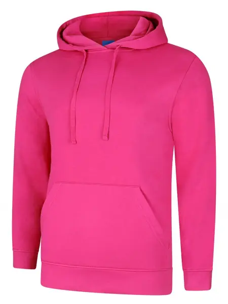 Uneek Unisex Deluxe Hooded Sweatshirt, 60% Cotton, 40% Polyester, Hot Pink, S