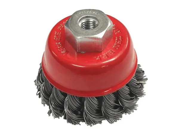 Faithfull מברשת כוס פלדה מסולסלת, 65 מ”מ, חוט M14x2, חוט פלדה 0.5 מ”מ