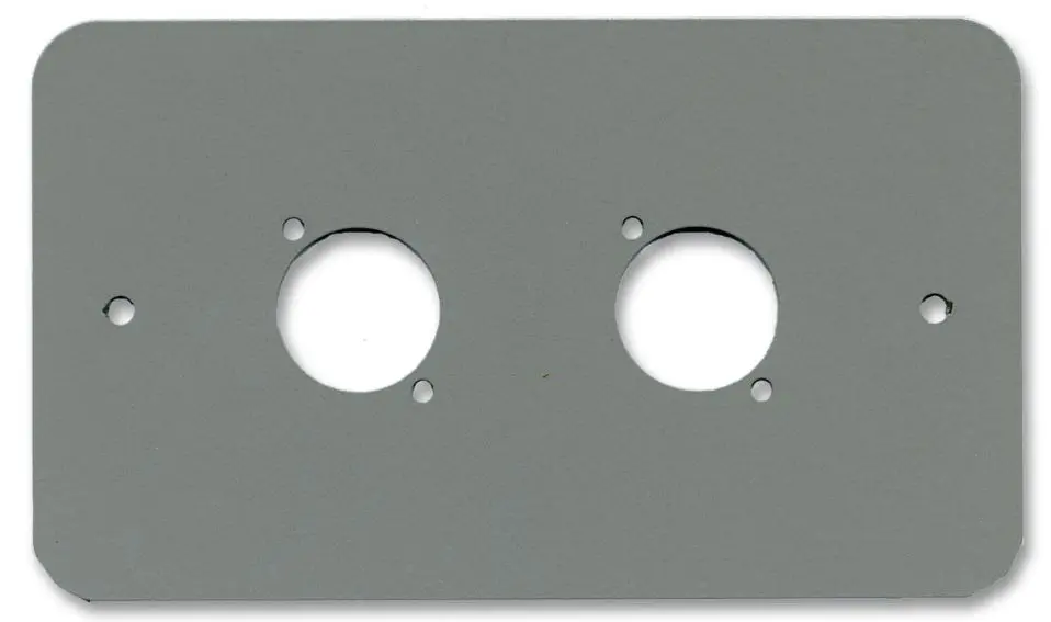 PENN ELCOM 2-Gang Dual XLR/Speakon/RJ45 Wall Plate, Silver, Rounded Corners
