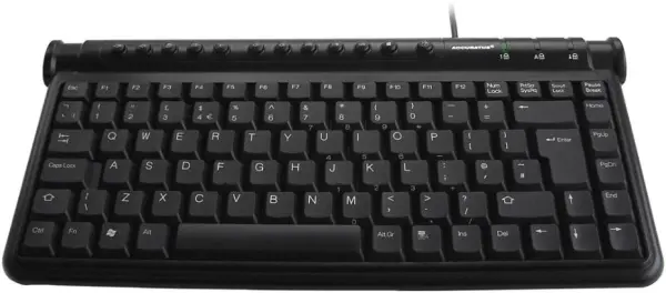 ACCURATUS Mini Multimedia Keyboard with 2-Port USB Hub, Black