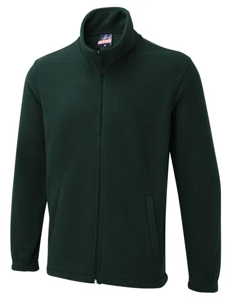 Uneek UX Full Zip Fleece - Bottle Green, Size L, Polyester
