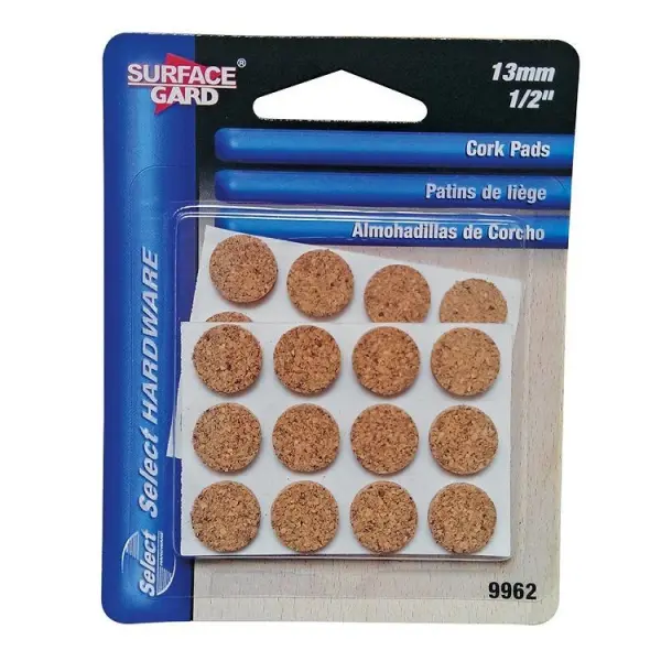 Surface Gard Round Cork Pads, 13mm, Pack of 24