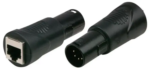 Adaptor XLR Lelaki 5-Pol ke RJ45 Perempuan DAP AUDIO - untuk Kabel DMX512 Sahaj