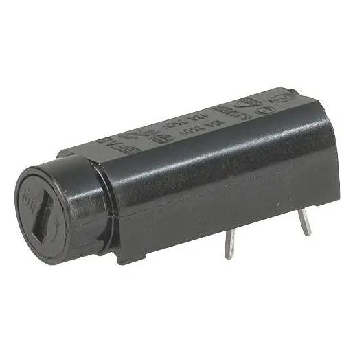 SCHURTER PCB Mount Horizontal Screw Cap Fuseholder, 5mm x 20mm, 12A, 250V AC