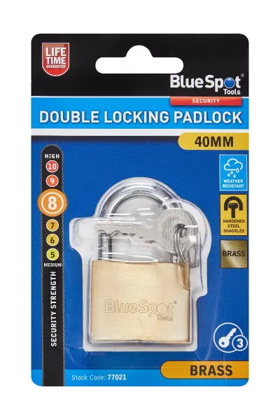 Blue Spot Tools - Kunci Gantung Kuningan Berkunci Berganda 40mm