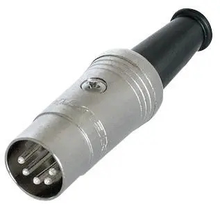 REAN - Penyambung DIN, Lelaki, 5 Pin, Kabel 5mm, Ag