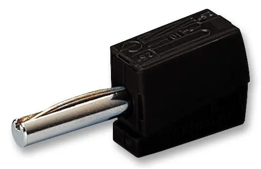 WAGO 4mm Banana Plug with Cage Clamp, Black, 28-14AWG, 42V, 20A