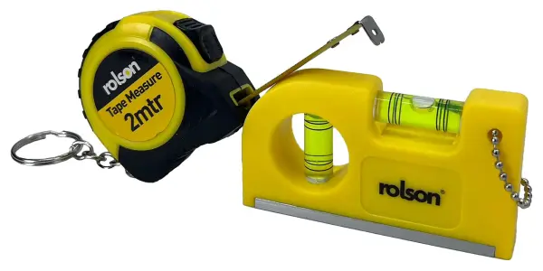 Rolson Magnetic Pocket Spirit Level & 2m Tape Measure Set