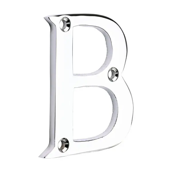 Timco 솔리드 브라스 도어 레터 B (폴리시드 크롬)