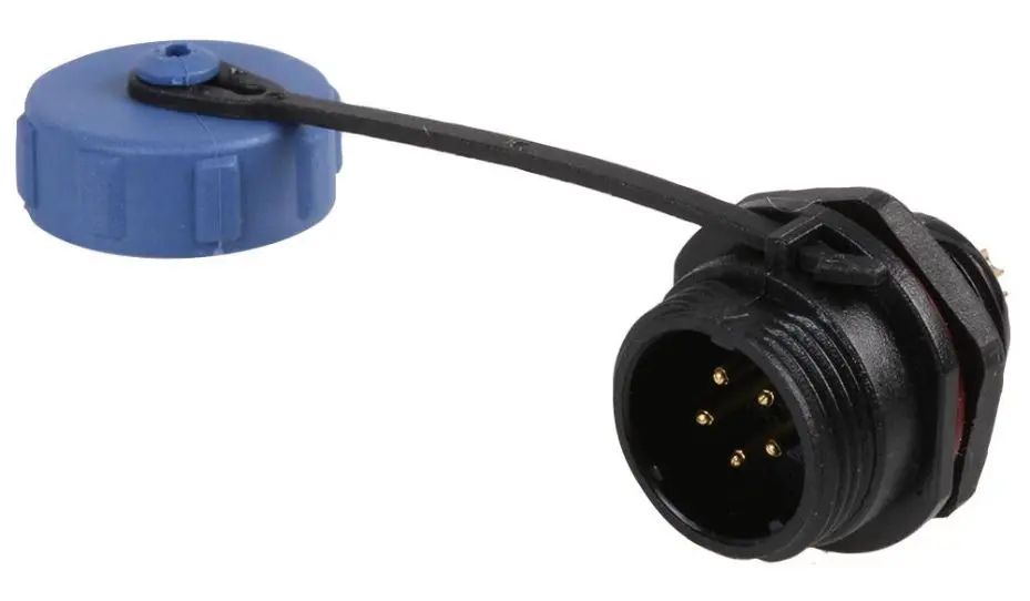 PRO ELEC Tá Plug Pánail Innealtáilte, 5-Chró IP68, Snáithithe, 23x19.5mm