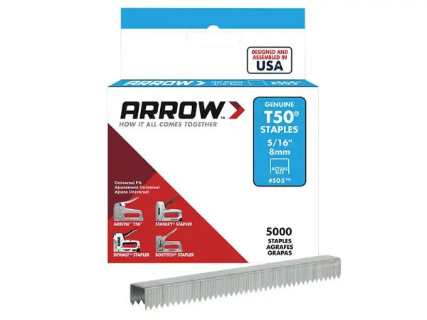 Arrow Agrafes T50, 8mm (5/16 po), Lot de 5 000