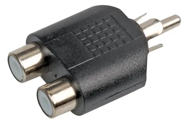 PRO SIGNAL Adaptador de 2 Socket RCA para 1 Plug RCA