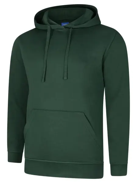 Uneek Unisex Deluxe Hooded Sweatshirt, Bottle Green, Size L