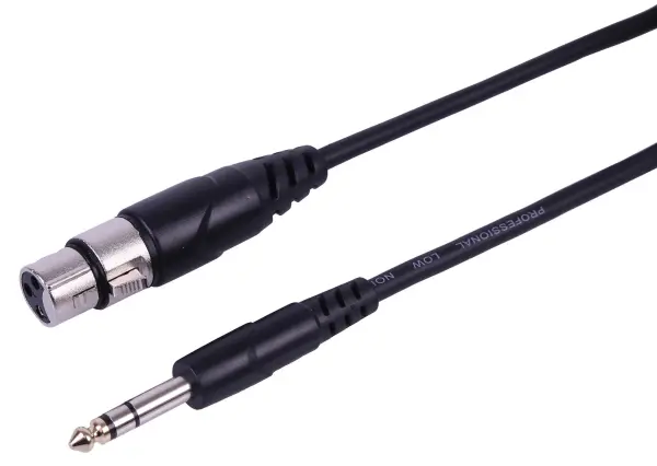 PULSE 3-Way XLR-F to 6.35mm Stereo Jack Plug Audio Lead - 1m
