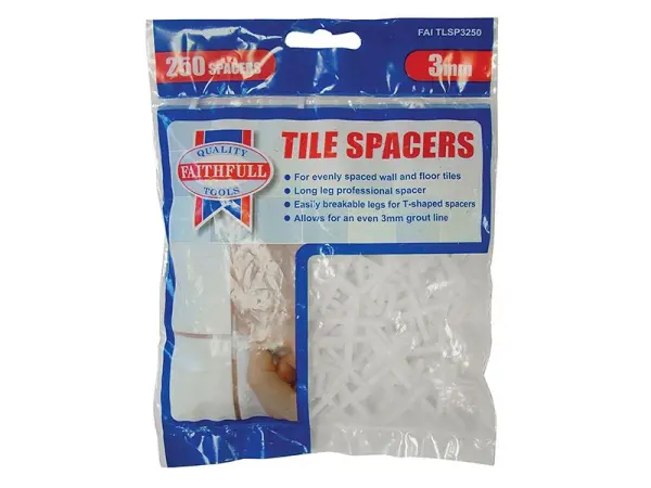 Faithfull Long Leg Tile Spacers 3mm (Pack of 250)