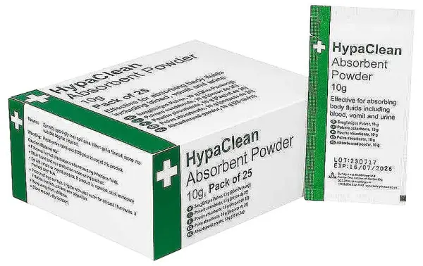 HypaClean Body Fluid Absorbent Powder 10g Sachets 25 Pack