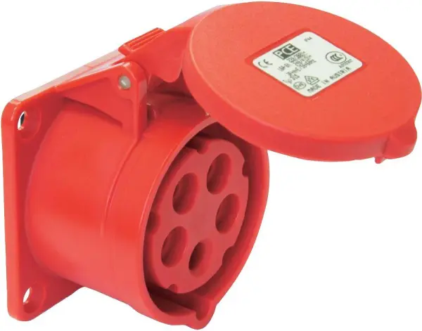 PCE Prise CEE encastrable 32A 400V, 3P+N+E, rouge, IP44