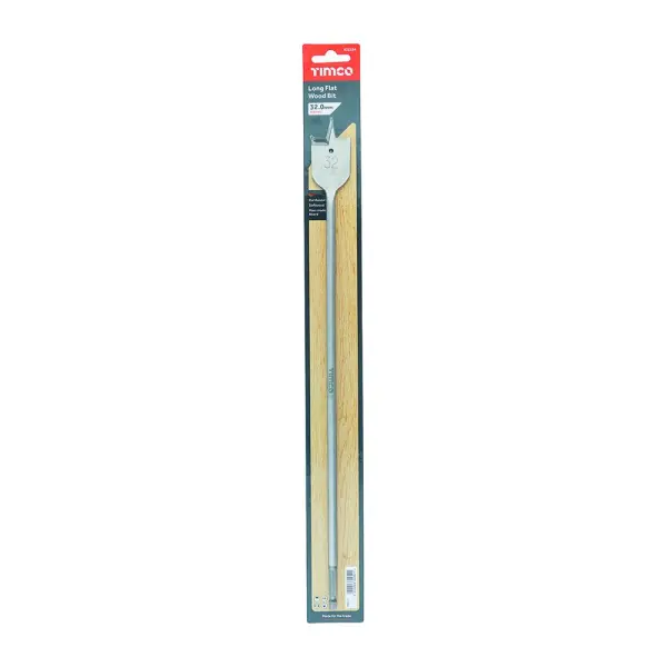 Timco Long Flat Wood Drill Bit, 32mm x 400mm, Carbon Steel
