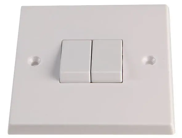 VOLEX 2회로 2방향 라이트 스위치 10AX, 화이트