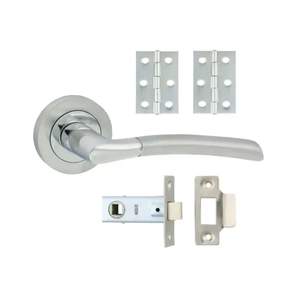 Timco Shavington Lever On Rose Door Pack - Polished & Satin Chrome