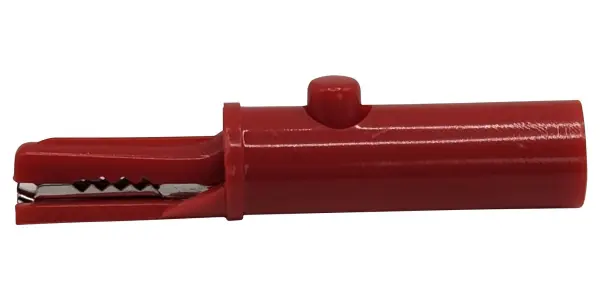 Mueller Electric Fully Insulated Crocodile Clip, 30V AC, 60V DC, 19A - Red