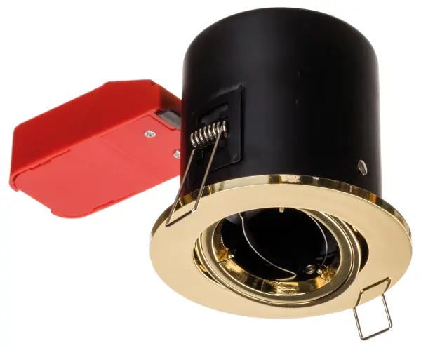 Red Arrow Fire Rated Tilting Downlight IP20 - Red Brass