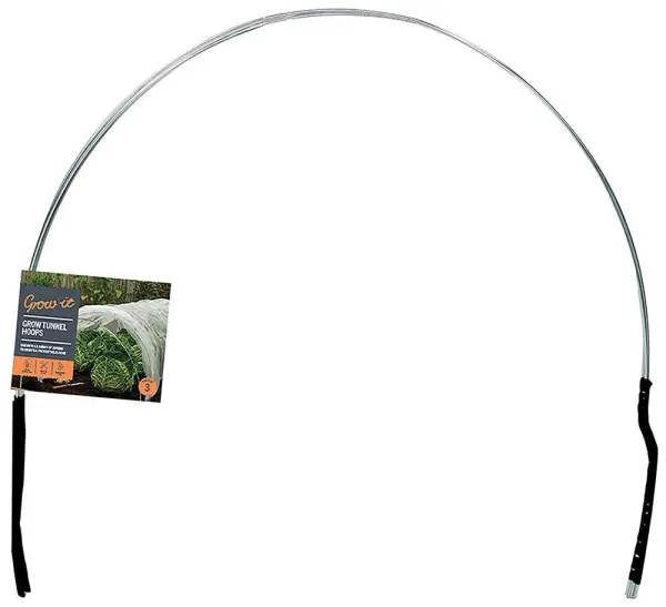 Grow It Galvanised Steel Grow Tunnel Hoops, Pack of 3