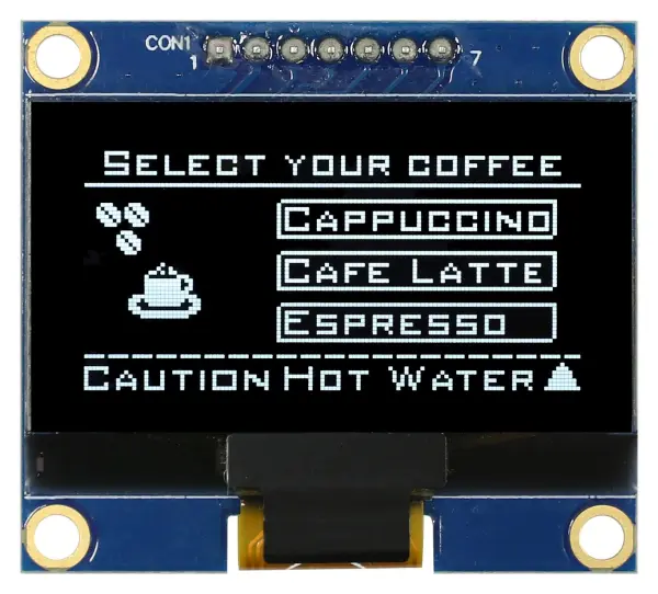 MIDAS DISPLAYS OLED Graphic Display Module, SPI, Passive Matrix - White Black 128 x 64