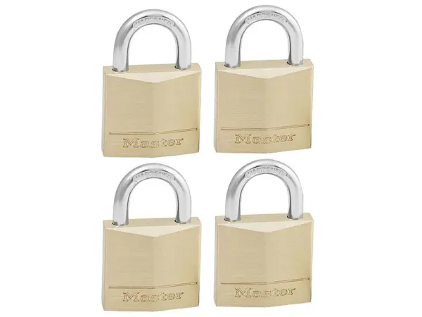 Master Lock 30mm 真鍮製4ピンプラッドロック 同キー4個セット