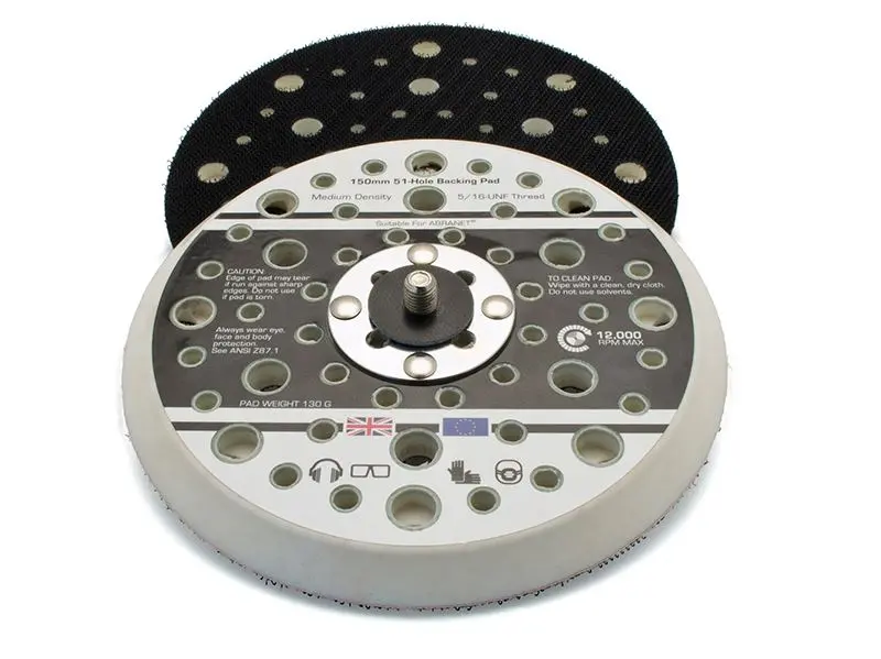 Flexipads World Class 듀얼 액션 샌더 패드, 150mm, GRIP 5/16 UNF, 51홀