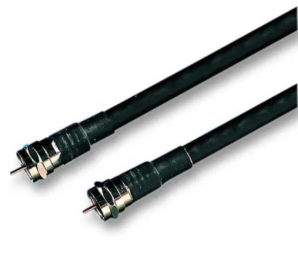 VDC Cabo Coaxial para Satélite, F Plug para F Plug, Preto, 3m
