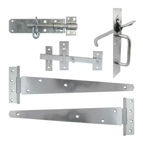 Timco Side Gate Kit with Suffolk Latch & Padbolt, Galvanised, Medium Weight